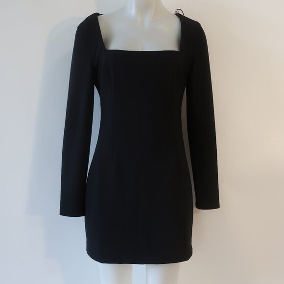 NWT Womens Elliatt Black Square Neck Alrles Mini Dress M - Picture 7 of 12